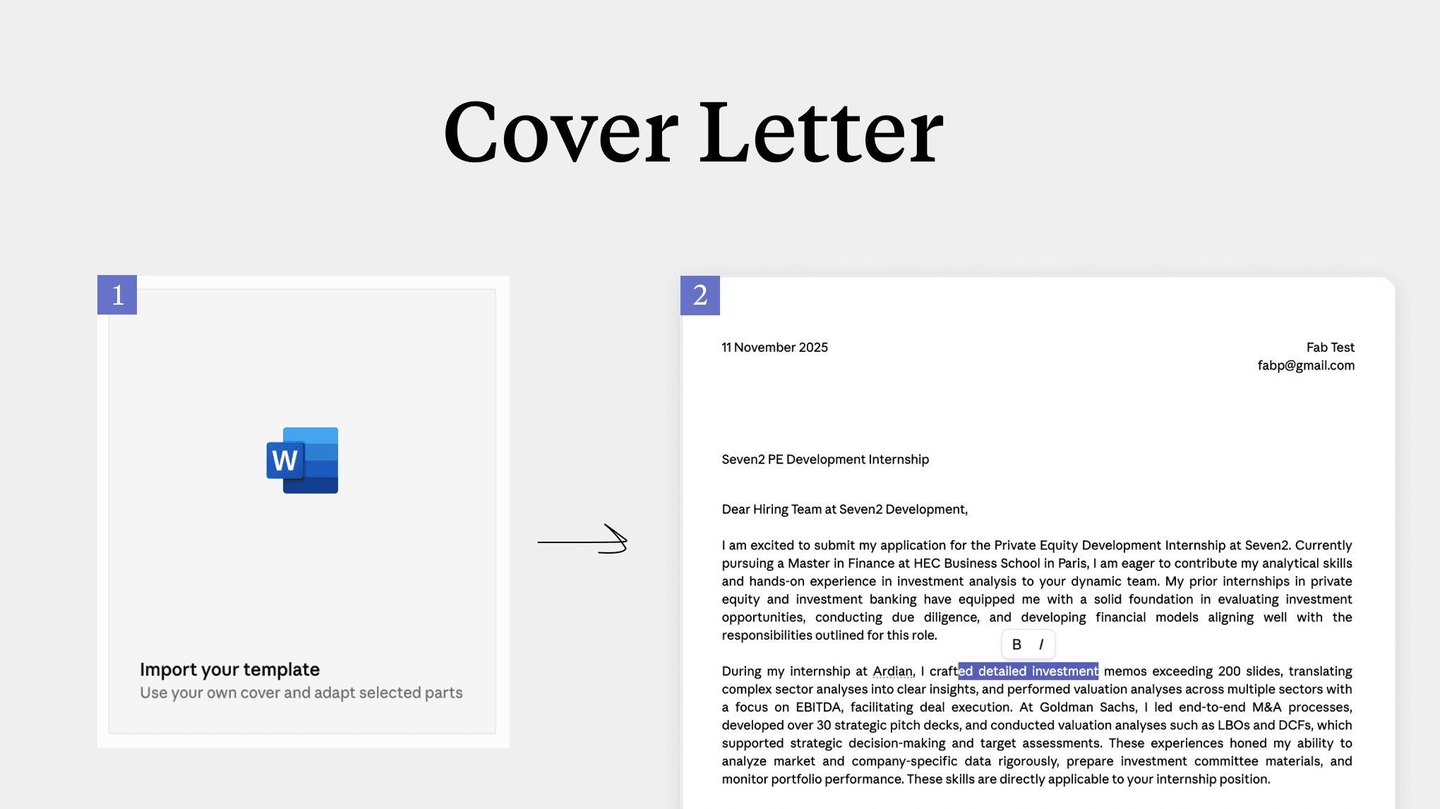 Cover Letter Templates – Auto-Adapt Paragraphs in 10 sec